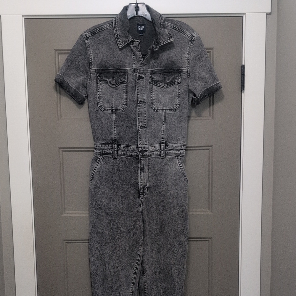 GAP Charcoal Grey Denim Jumpsuit